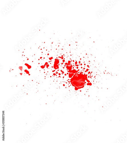 Blood drops isolated on white background