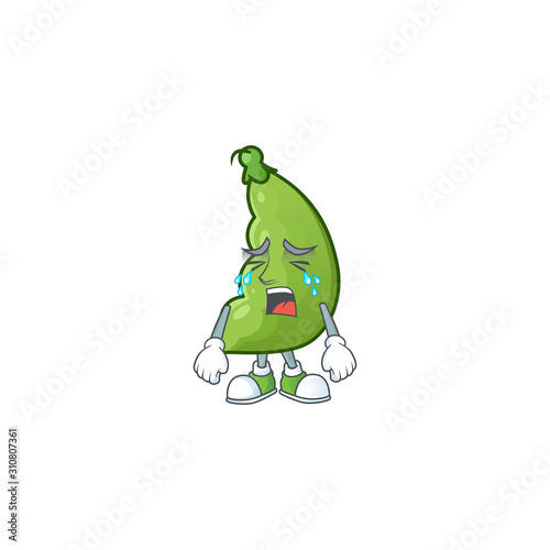 Sad Crying gesture broad beans cartoon character style