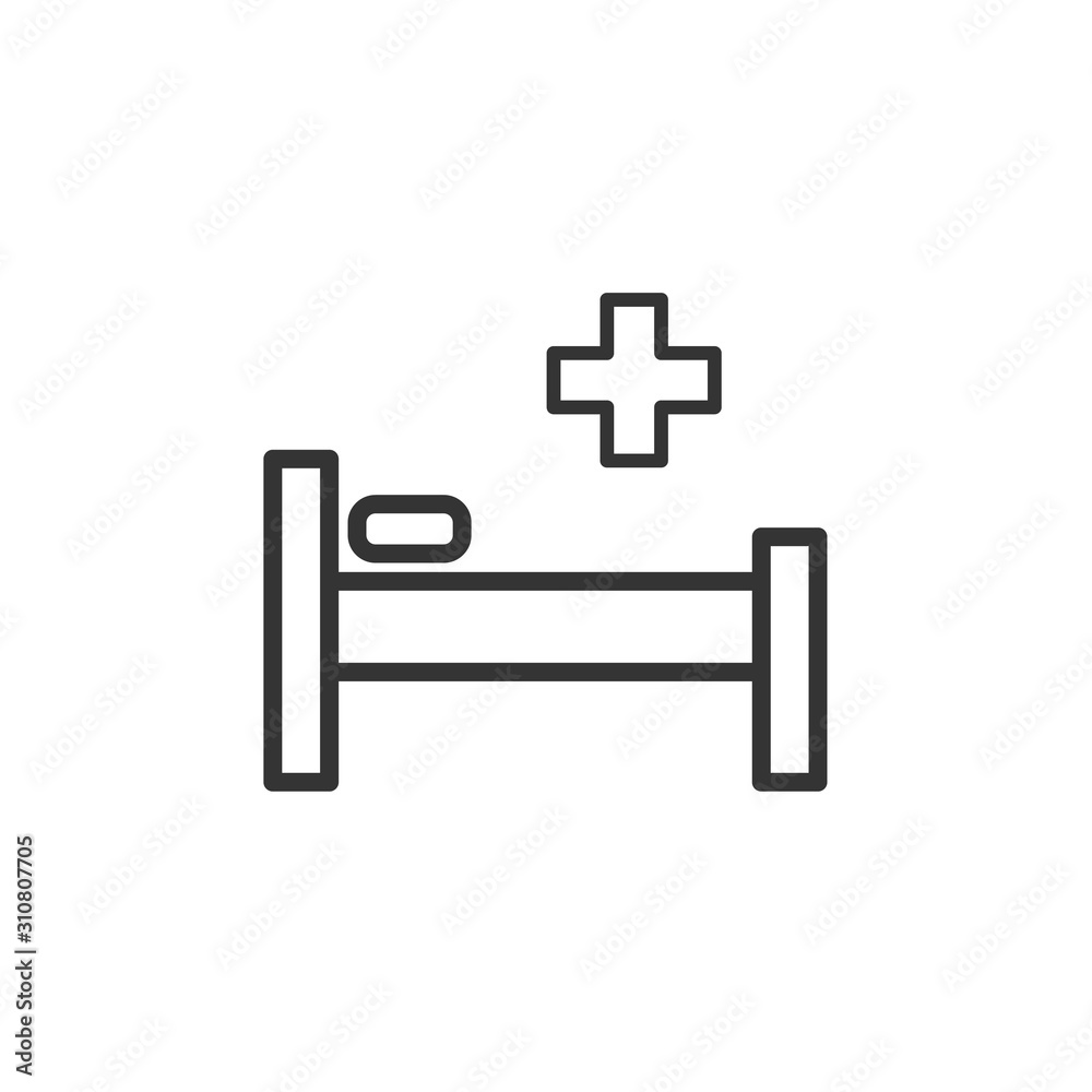 Fototapeta premium Intensive care unit line icon. Resuscitation, rehabilitation, hospital ward. Medicine concept. Vector illustration can be used for topics like healthcare, hospital, medical care
