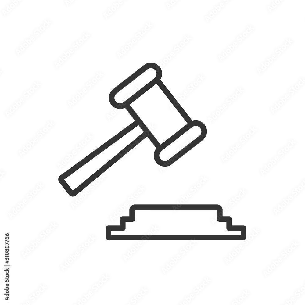 Law Icon in trendy flat style isolated on grey background. Judge Gavel symbol for your web site design, logo, app, UI. Vector illustration, EPS10 Law Icon in trendy flat style isolated on grey background. Judge Gavel symbol for your web site design, logo, app, UI. Vector illustration, EPS10