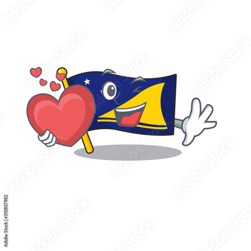 Funny Face flag tokelau Scroll cartoon character With heart photo