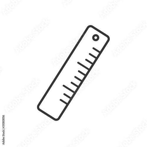 Vector measurement ruler icon. Black icon. Modern flat design vector illustration, quality concept for web banner, web and mobile application, infographics. Vector icon isolated on gradient background