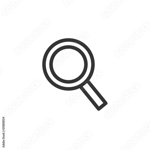 Magnifying glass or search icon, flat vector graphic on isolated background