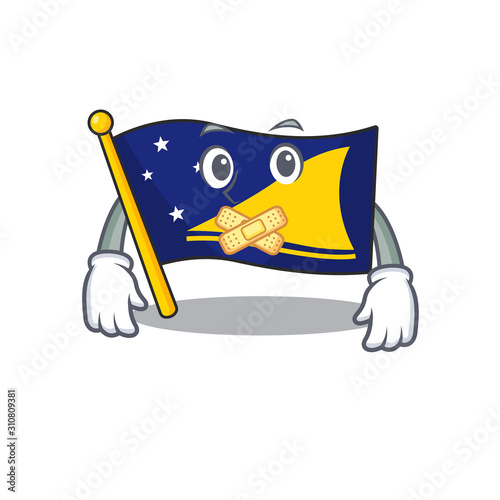 Flag tokelau Scroll mascot cartoon character design on silent gesture photo
