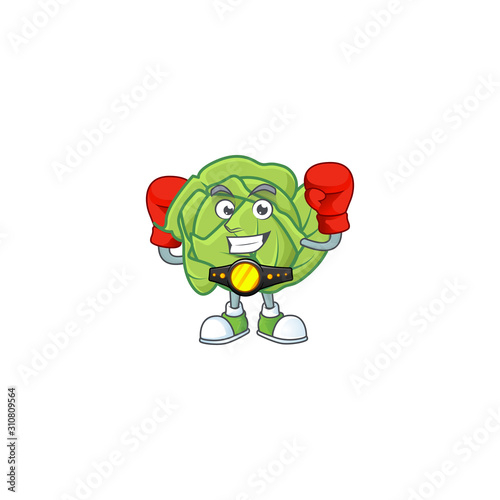 Funny Face Boxing cabbage cartoon character design