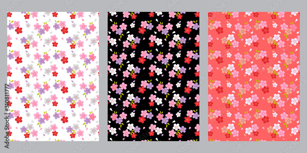 Japanese cute cherry blossom abstract background