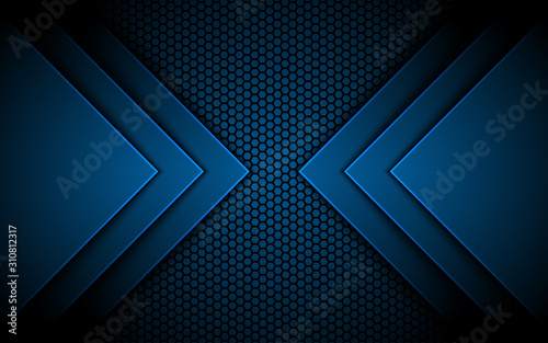 Blue modern material design, vector abstract widescreen background.