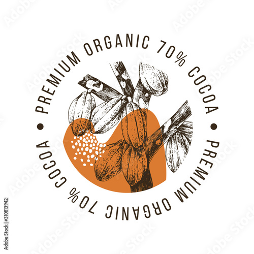 Premium organic cocoa label