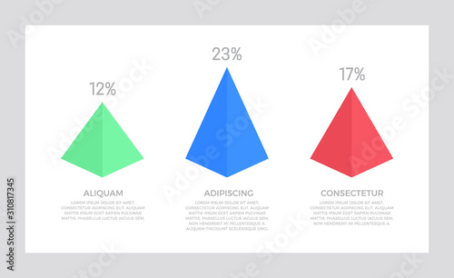 Set of blue and green, red elements for infographic presentation slides with charts, graphs, steps