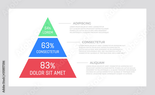 Set of green, blue and red elements for infographic presentation slides with charts, graphs, steps