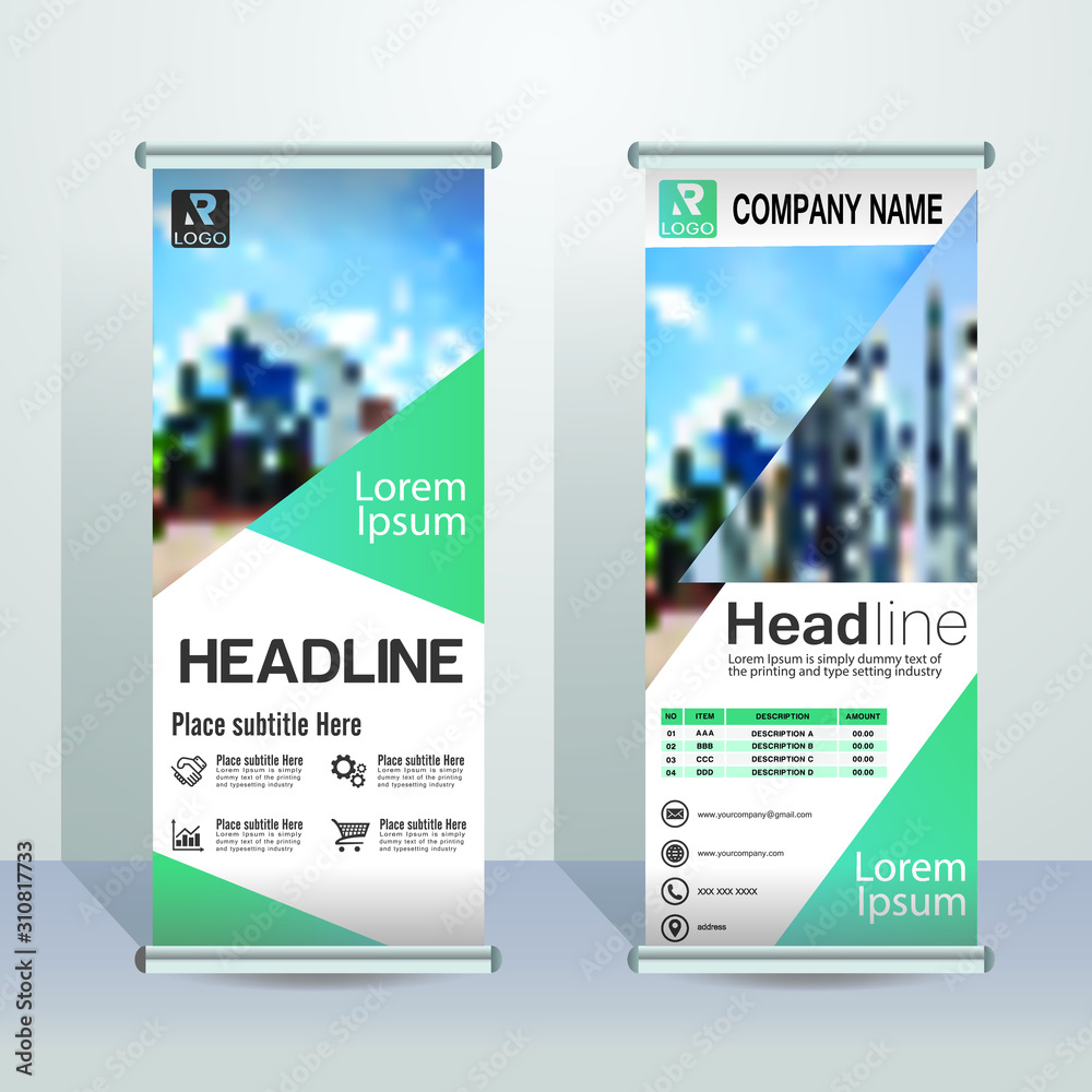 Naklejka premium Roll Up Banner brochure template - Vector illustration