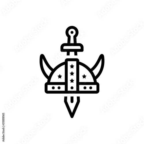 Black line icon for historic 
