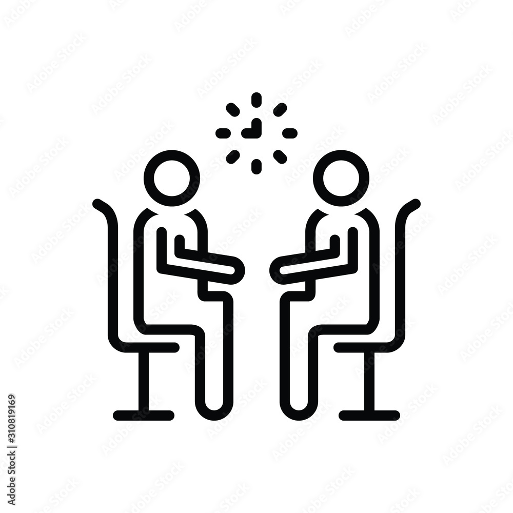 Black line icon for meet Black line icon for meet