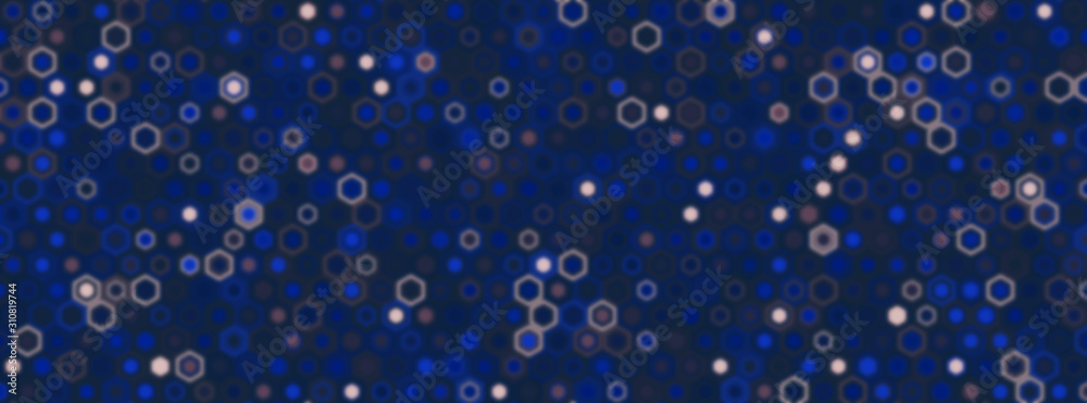 Technology illustration concept with blur effect. Abstract geometric background consisting of hexagonal figures.