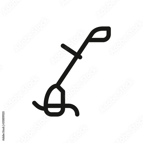 Grass trimmer outline icon, grass cutter linear vector icon
