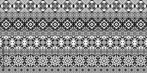 Ethnic striped vector pattern. Seamless navajo triangular design. Monochrome tribal textile print. American Indian background.