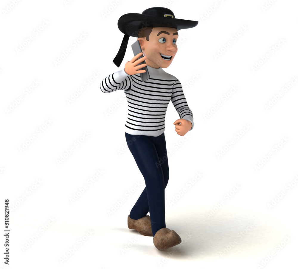 Fun 3d cartoon breton character