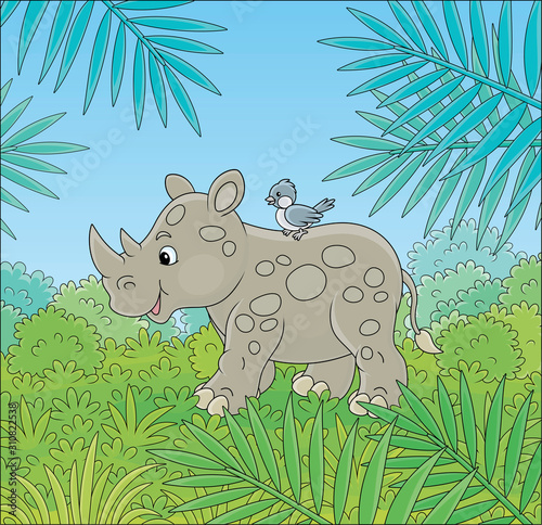 Little grey rhinoceros with...
