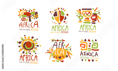 Africa Logo and Label Original Design Vector Set