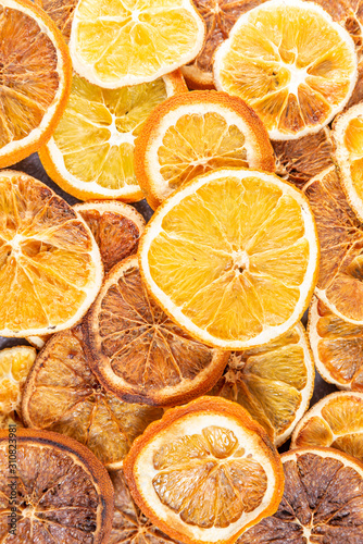 dried orange slices background
