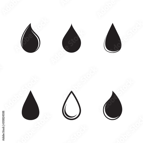 Set of Water drop Logo Template vector illustration
