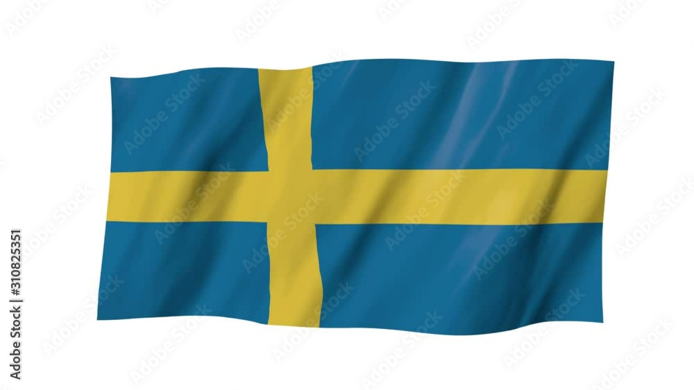 The Swedish flag flag in 3d, waving in the wind, on white background. The Swedish flag flag in 3d, waving in the wind, on white background.