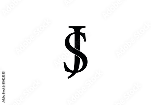 J S Monogram symbol isolated on white