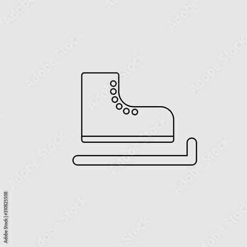 Skates vector icon. Lined flat sign for mobile concept and web design. Skates glyph icon. Symbol, logo illustration. Vector graphics.