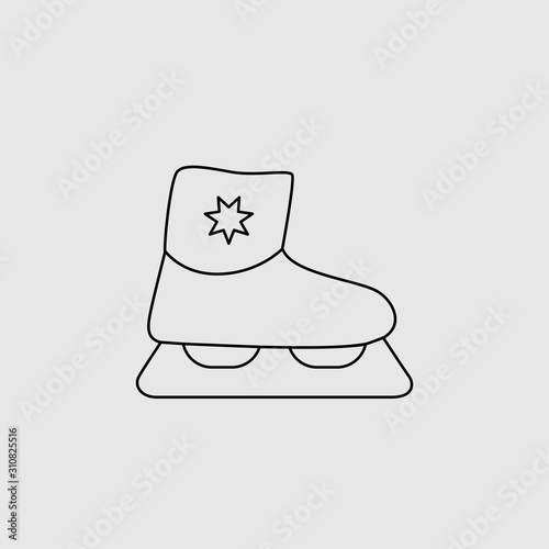 Skates vector icon. Lined flat sign for mobile concept and web design. Skates glyph icon. Symbol, logo illustration. Vector graphics.