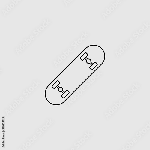 Skateboard vector icon. Lined flat sign for mobile concept and web design. Skateboard glyph icon. Symbol, logo illustration. Vector graphics
