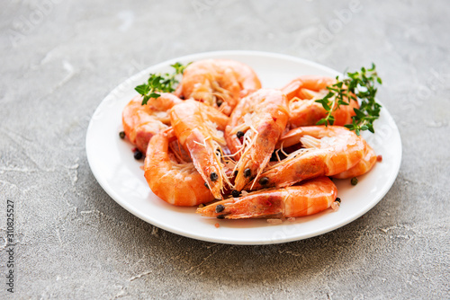 Shrimps on a plate