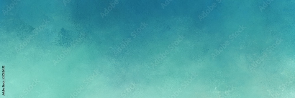 abstract painting background graphic with blue chill, medium aqua marine and sky blue colors and space for text or image. can be used as horizontal background texture