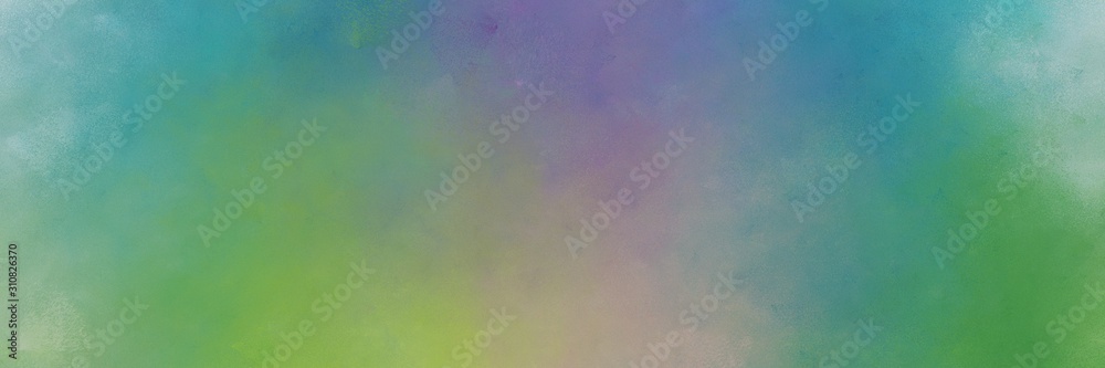 abstract painting background texture with slate gray and moderate green colors and space for text or image. can be used as horizontal header or banner orientation