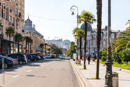 The Nikoloz Baratashvili Street in Batumi city - the capital of Adjara in Georgia photo