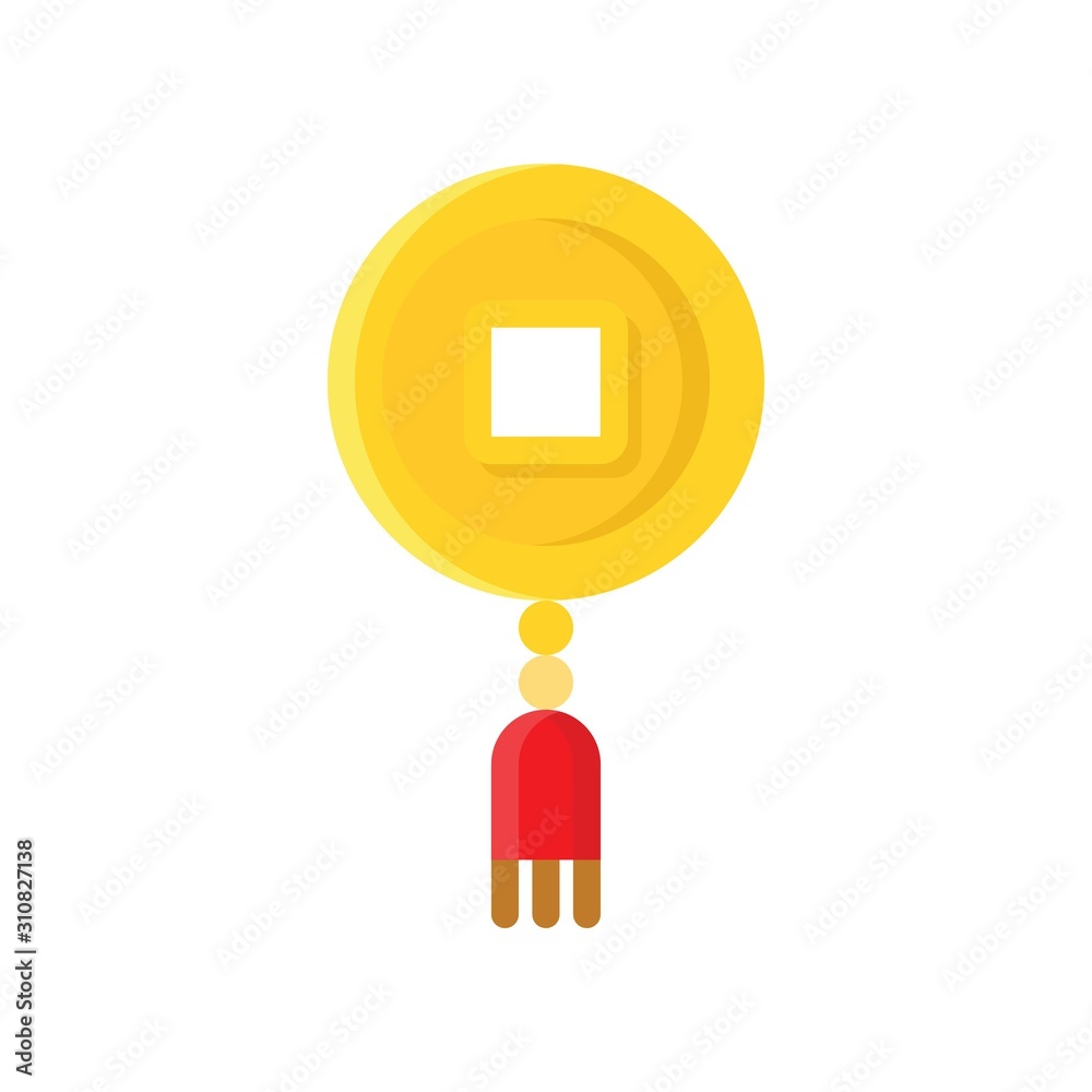 china new year related chines gold earring vector in flat design china new year related chines gold earring vector in flat design