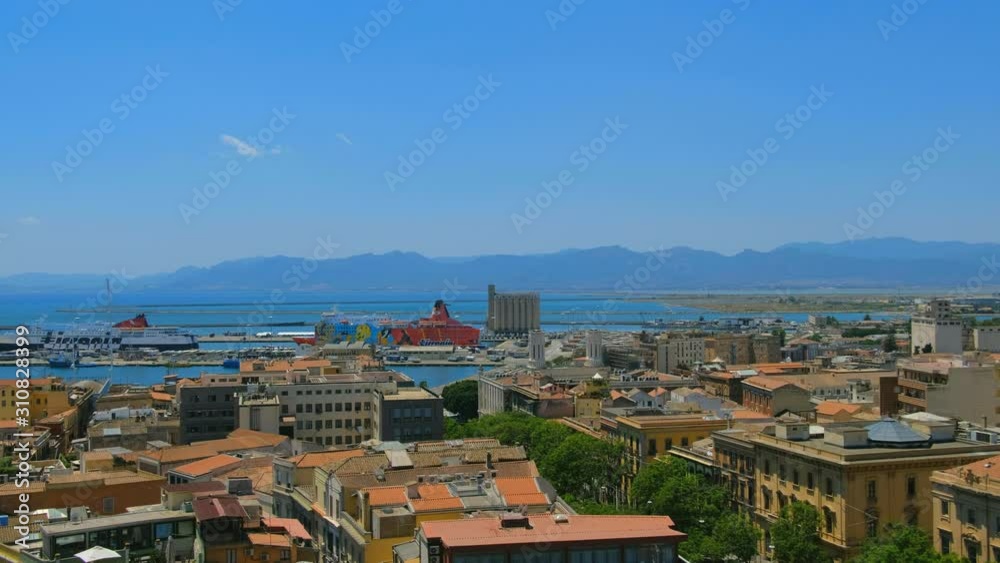 Cityscape and sea of Cagliari, Sardinia, Italy. Cityscape and sea of Cagliari, Sardinia, Italy.