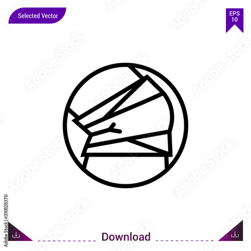  kneecap medical icon vector . Best modern, simple, isolated, application ,medical icons, logo, flat icon for website design or mobile applications, UI / UX design vector format