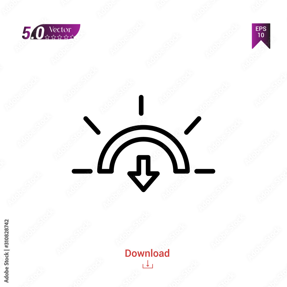 Outline sunset icon. sunset icon vector isolated on white background. Graphic design, material-design,weather icons mobile application, logo, user interface. EPS 10 format vector Outline sunset icon. sunset icon vector isolated on white background. Graphic design, material-design,weather icons mobile application, logo, user interface. EPS 10 format vector