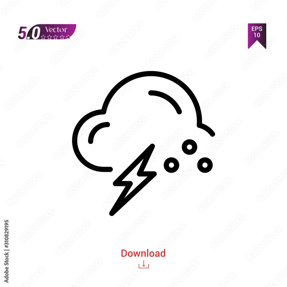Outline storm icon. storm icon vector isolated on white background. Graphic design, material-design,weather icons mobile application, logo, user interface. EPS 10 format vector Outline storm icon. storm icon vector isolated on white background. Graphic design, material-design,weather icons mobile application, logo, user interface. EPS 10 format vector