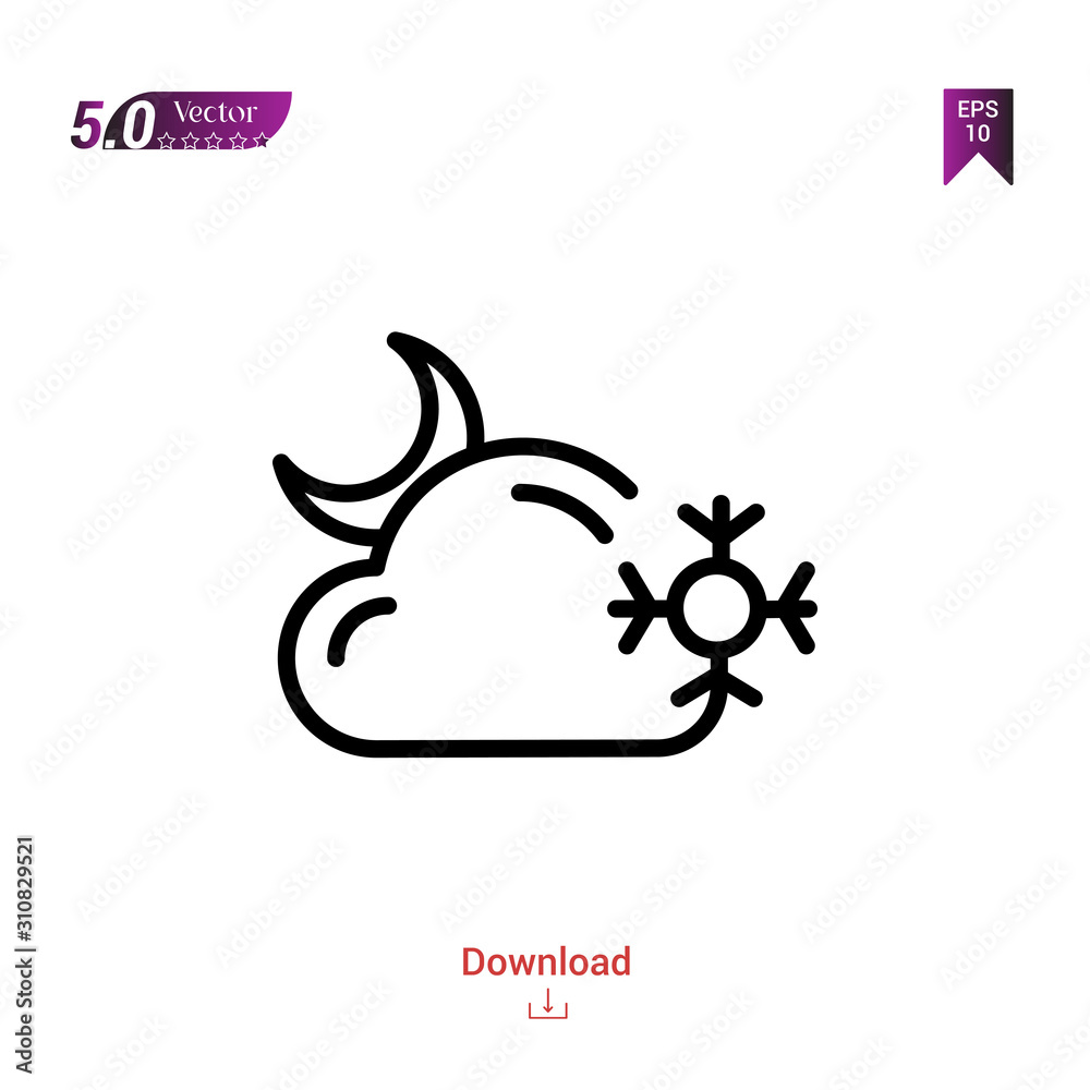 Outline snowing icon. snowing icon vector isolated on white background. Graphic design, material-design,weather icons mobile application, logo, user interface. EPS 10 format vector Outline snowing icon. snowing icon vector isolated on white background. Graphic design, material-design,weather icons mobile application, logo, user interface. EPS 10 format vector