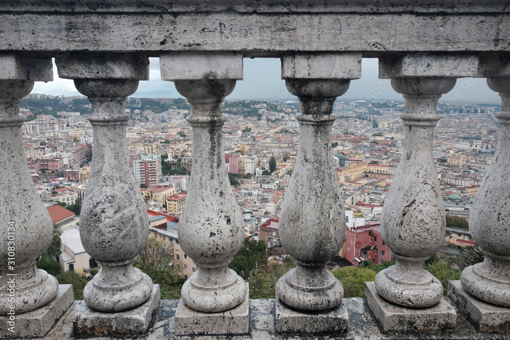 Fototapeta premium Napoli from avove on a cloudy day