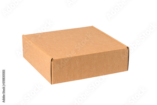 White carton gift box with cover, isolated photo