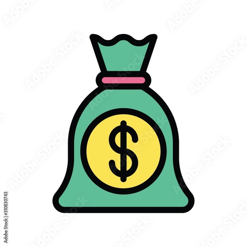 finance,  banking and money related cash potli  vector with Editable stroke