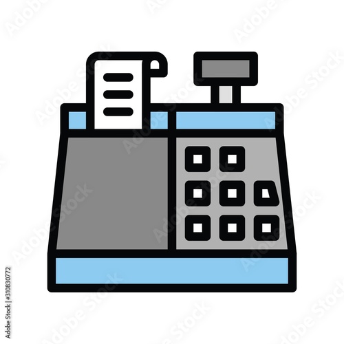 finance,  banking and money related bill machine vector with Editable stroke