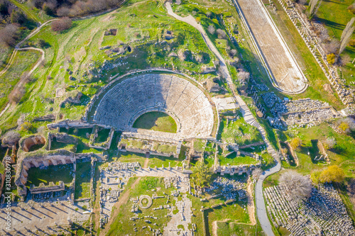 aerial view of ancient city Aphrodisias