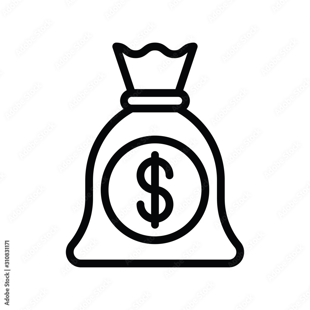 finance,  banking and money related cash potli vector with lineal or Editable stroke