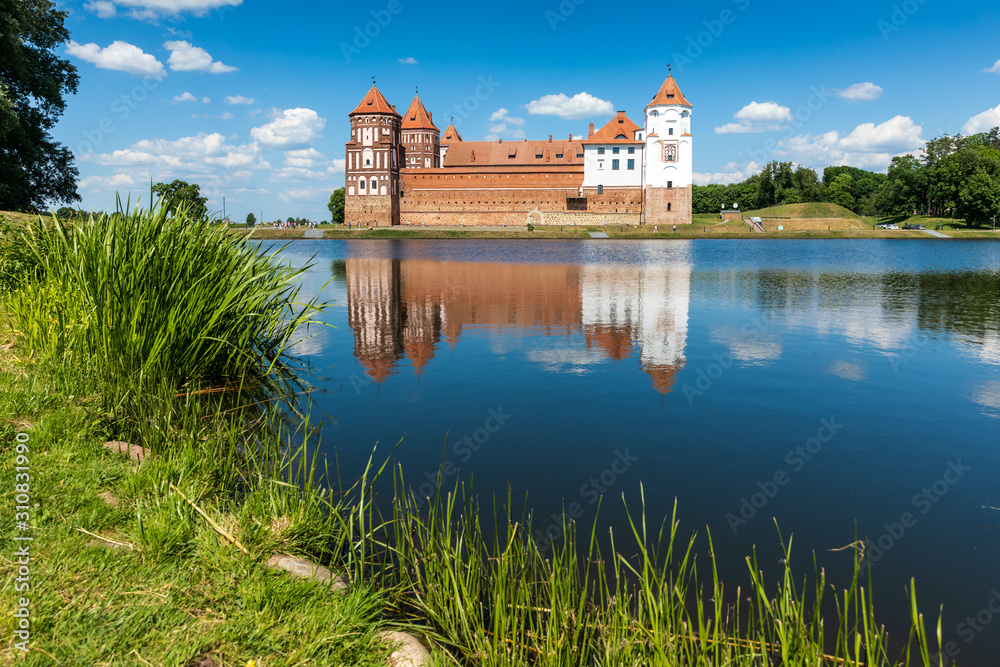 Mir Castle in a summer day, Belarus