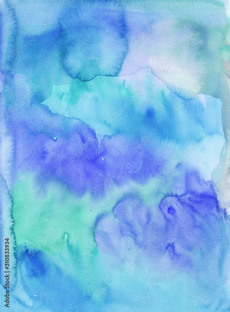 Watercolor abstract background, hand-painted texture, watercolor stains. Design for backgrounds, wallpapers, covers and packaging.