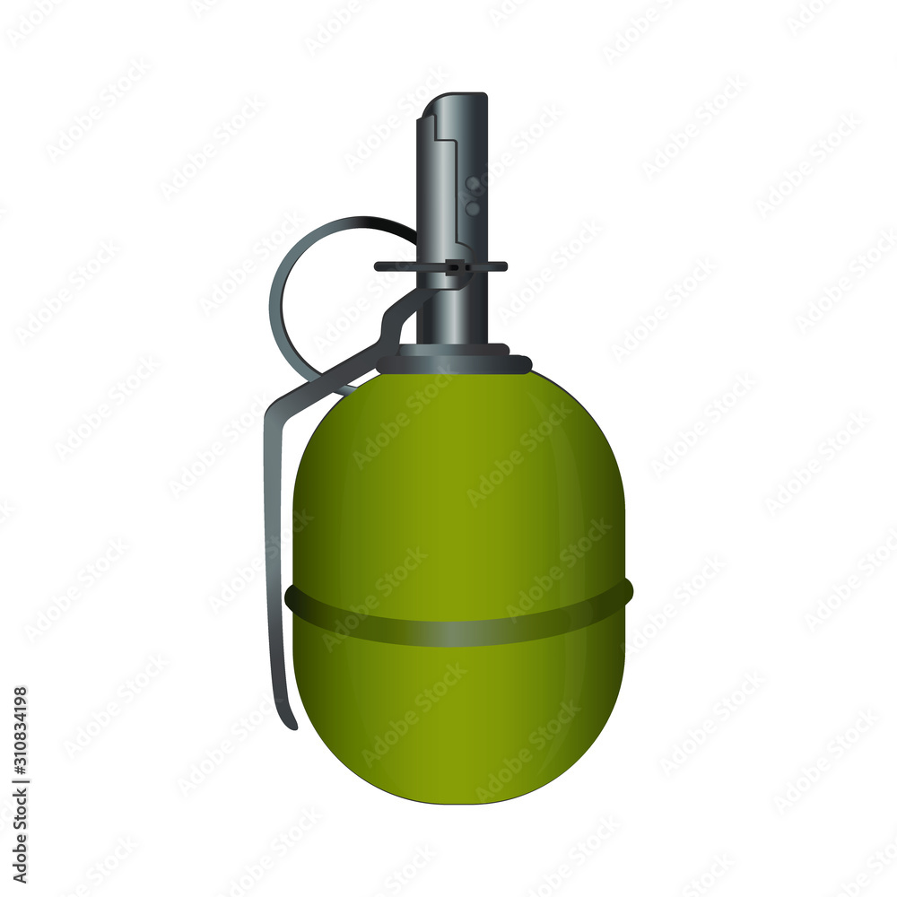 Obraz premium Hand anti-personnel grenade on a white background