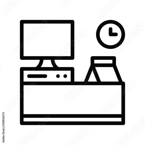 finance banking and money related cash counter vector in lineal or editable stroke design
